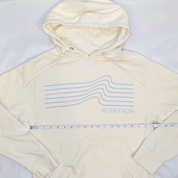 Bontemps | Montauk Hoodie Spell Out Cream Sweatshirt Coastal | Size Small - Picture 8 of 10